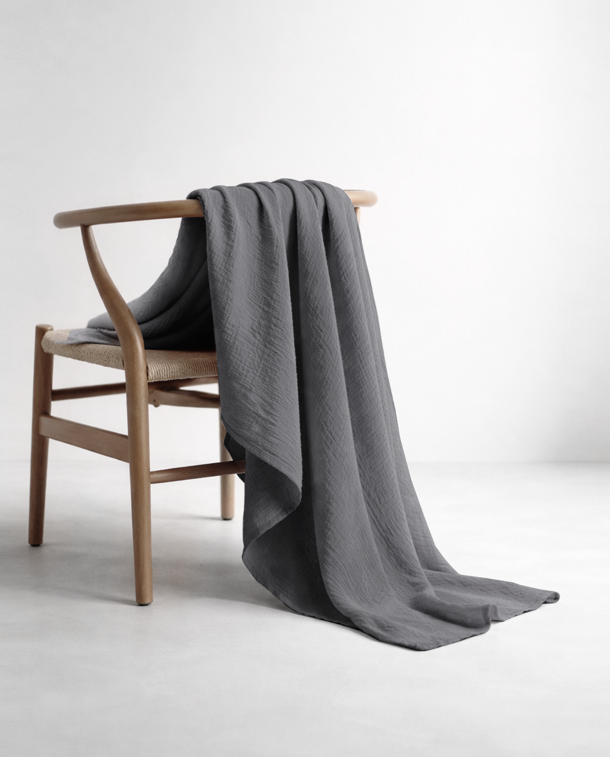 Musselin Plaid - Granit